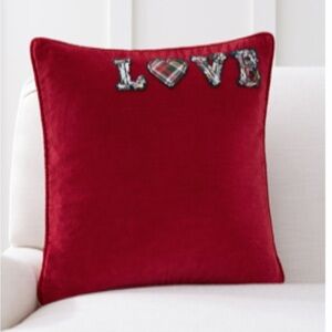 Pottery Barn Love Patch Pillow Cover,
20", Cherry used